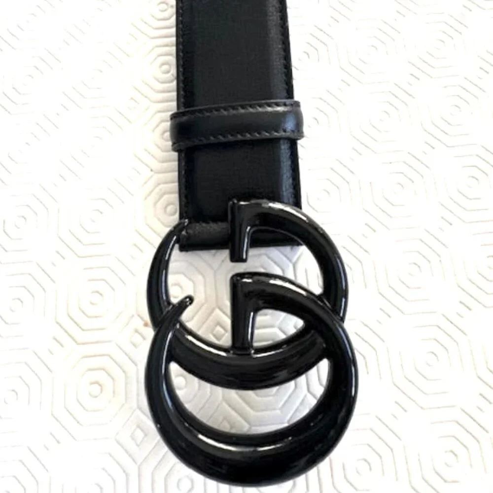 Gucci Signature GG Marmont Buckle Leather Belt